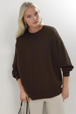 Ontspannen Pasvorm Crewneck Gebreide Sweater