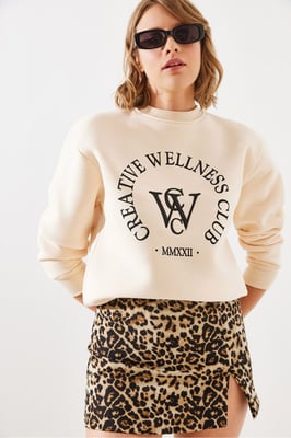 Crewneck Katoenen Sweatshirt met Motto-print