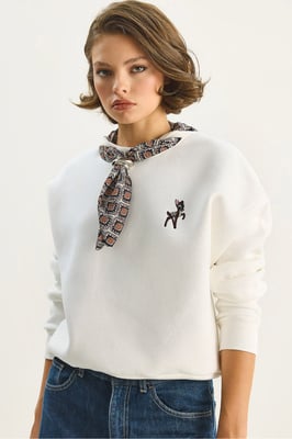 Geborduurd Crew Neck Sweatshirt