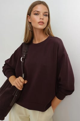 Avslappnad passform Crew Neck Modal Sweatshirt