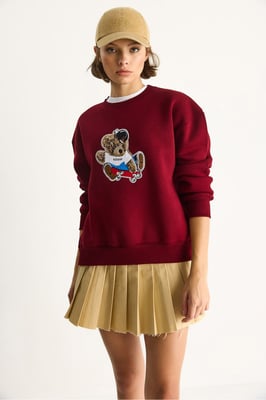Geborduurd Sweatshirt met Ronde Hals en Lange Mouwen