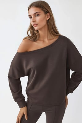 Asymmetrische Kraag Relaxed Fit Sweatshirt