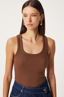 Getailleerde U-kraag Gebreide 2-Pack Tanktop