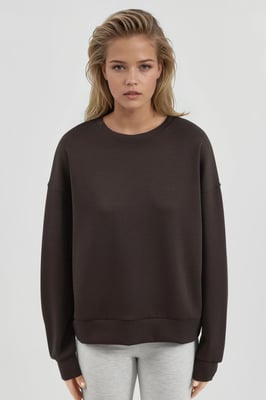 Ontspannen Fit Crew Neck Modal Sweatshirt