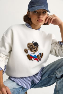 Geborduurd Ronde Hals Langsleeve Sweatshirt
