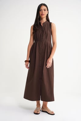 Geknoopte Tippet Kraag Maxi Jurk