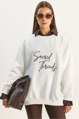 Geborduurd Crew Neck Sweatshirt