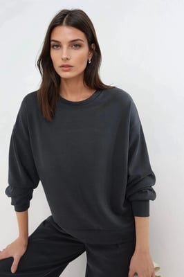 Avslappnad passform crew neck modal sweatshirt