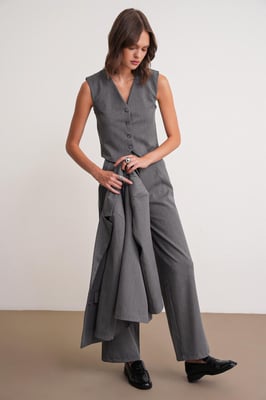 V-hals Geknoopte Vest