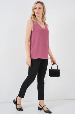 Geweven V-hals Mouwloze Blouse