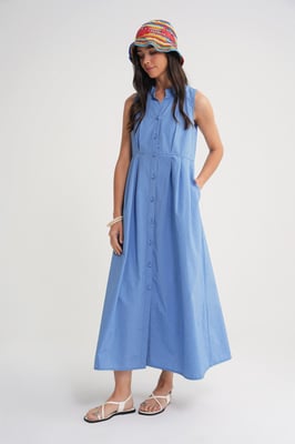 Geknoopte Tippet Kraag Maxi Jurk