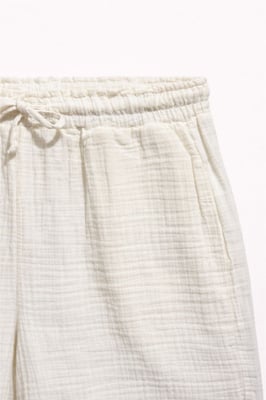 Hoge Taille Textuur Katoenen Shorts