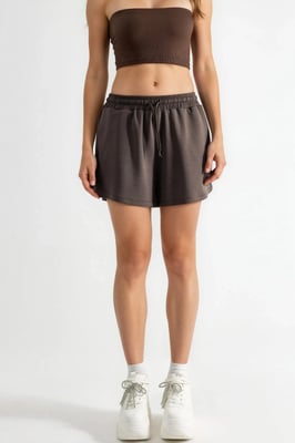 Elastische Taille Modal Shorts met Zakken