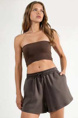 Elastische Taille Modal Shorts met Zakken