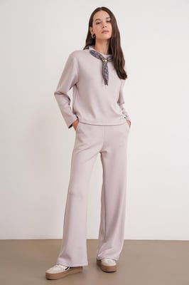 Ronde Hals Gebreid Actief Set met Sweatshirt en Broek