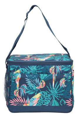 Patterned Lunch Cool Bag with Adjustable Shoulder Straps Lightweight Navy