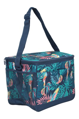 Patterned Lunch Cool Bag with Adjustable Shoulder Straps Lightweight Navy