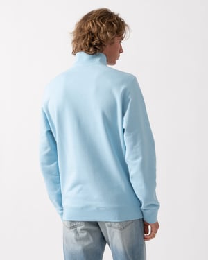 Quarter Zip Sweatshirt in Light Blue