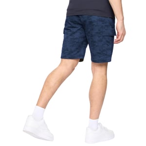 Crosshatch Herr Janscore Elastiska Midje Cargo-shorts (Marinblå)