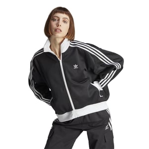 Women's adidas Originals Track High Neck Ribbed Cuff Jacket in Black
