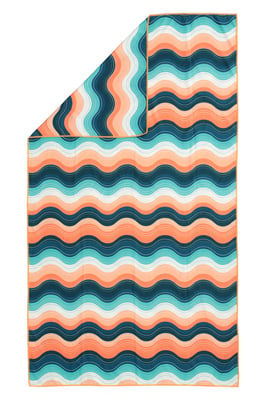Printed Microfibre Towel Highly Absorbent Quick Dry Lightweight with Carry Bag Multicolour