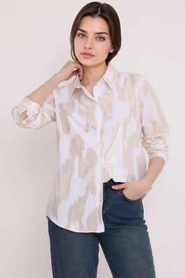 Oversized gestreepte blouse met knopen