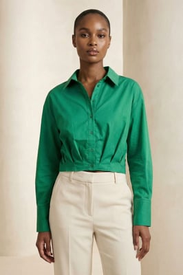 Casual Knopen Crop Shirt