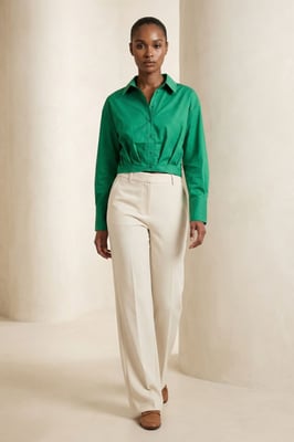Casual Knopen Crop Shirt