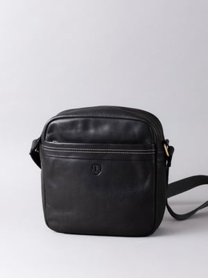 Keswick Small Leather Messenger Bag in Black