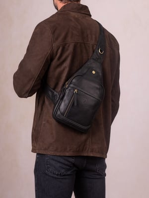 Keswick Leather Sling Bag in Black