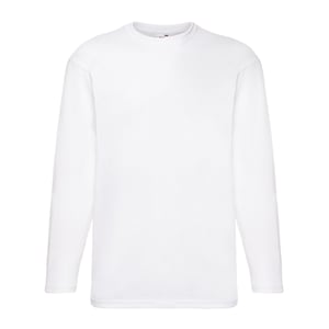 Fruit of the Loom Heren Valueweight T-shirt met lange mouwen (Wit)