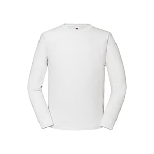 Fruit of the Loom Iconic 195 Premium Ringspunnen Bomull långärmad T-Shirt för män (Vit)