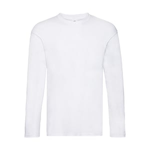Fruit of the Loom Heren Origineel T-shirt met lange mouwen (Wit)