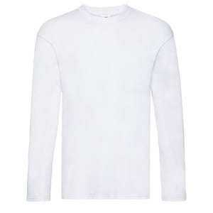 Fruit of the Loom Heren Origineel T-shirt met lange mouwen (Wit)