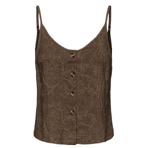 Only Onlsiesta linen bl emb singlet pnt