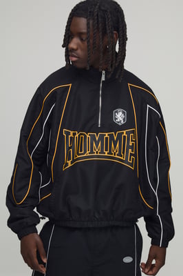 Oversized Homme Colour Block Sports Jacket