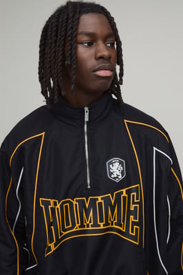 Oversized Homme Colour Block Sports Jacket