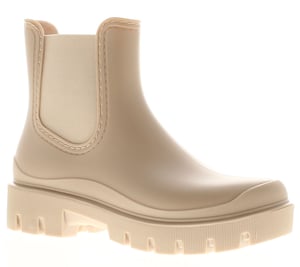 Womens Chunky Ankle Wellies Stamp Slip On nude