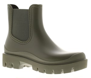 Womens Chunky Ankle Wellies Stamp Slip On khaki