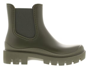 Womens Chunky Ankle Wellies Stamp Slip On khaki