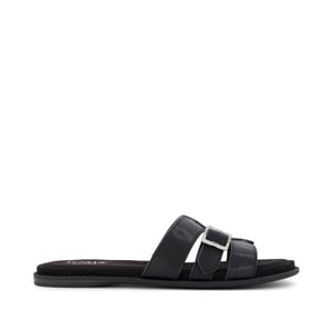 TOMS Sol Mule Läder Dam Svarta Sandaler