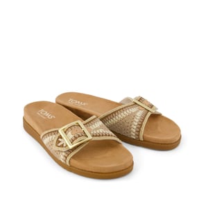 TOMS Marin Slide Textiel Dames Donker Beige Sandalen