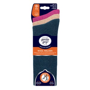 3 Pack Ladies Wool Boot Socks Warm Cushioned Hiking Crew Socks
