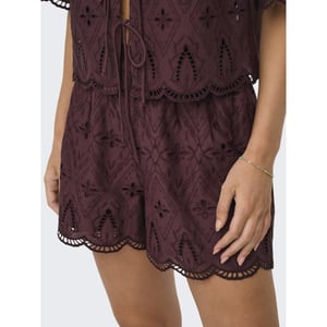 Only Onlfrani emb pull up shorts wvn bordeaux