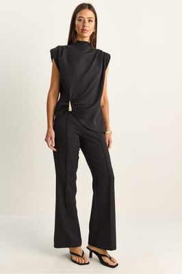 Hoge Taille Flared Leg Co-ord Set