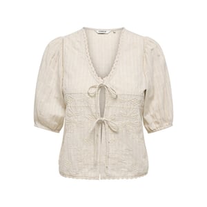 Only Onlnura ss tie top wvn beige