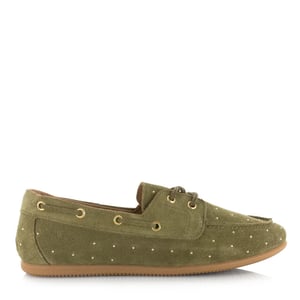 DWRS Label Latty small studs olive mocassins dames