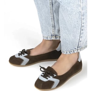 DWRS Label Dwrs temple dark brown/light blue loafers dames