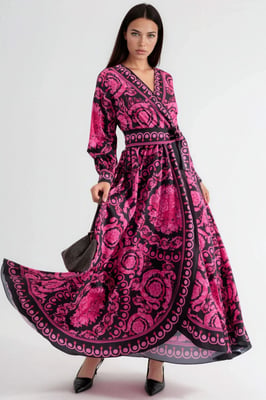 Bloemenstrik Detail Midi Jurk