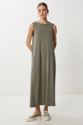 Casual Losse Midi-jurk met Zakken